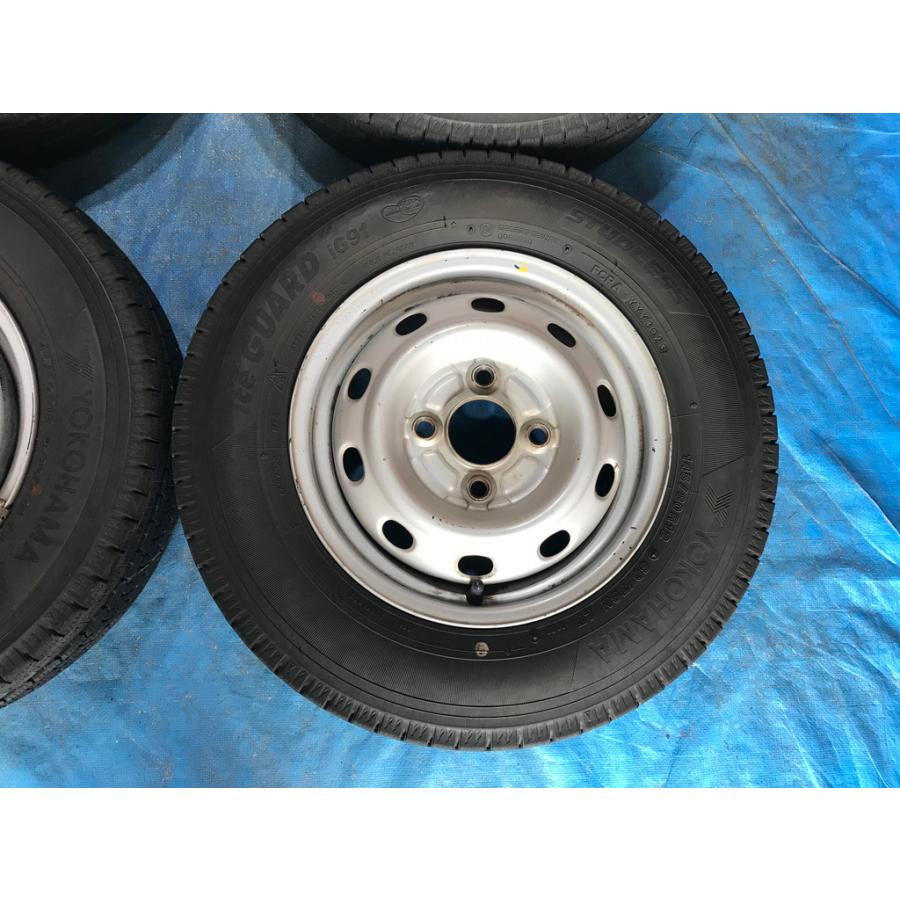 145/80R12 80/78N LT バリ溝 冬タイヤ スバル純正 鉄ホイール 12インチ 