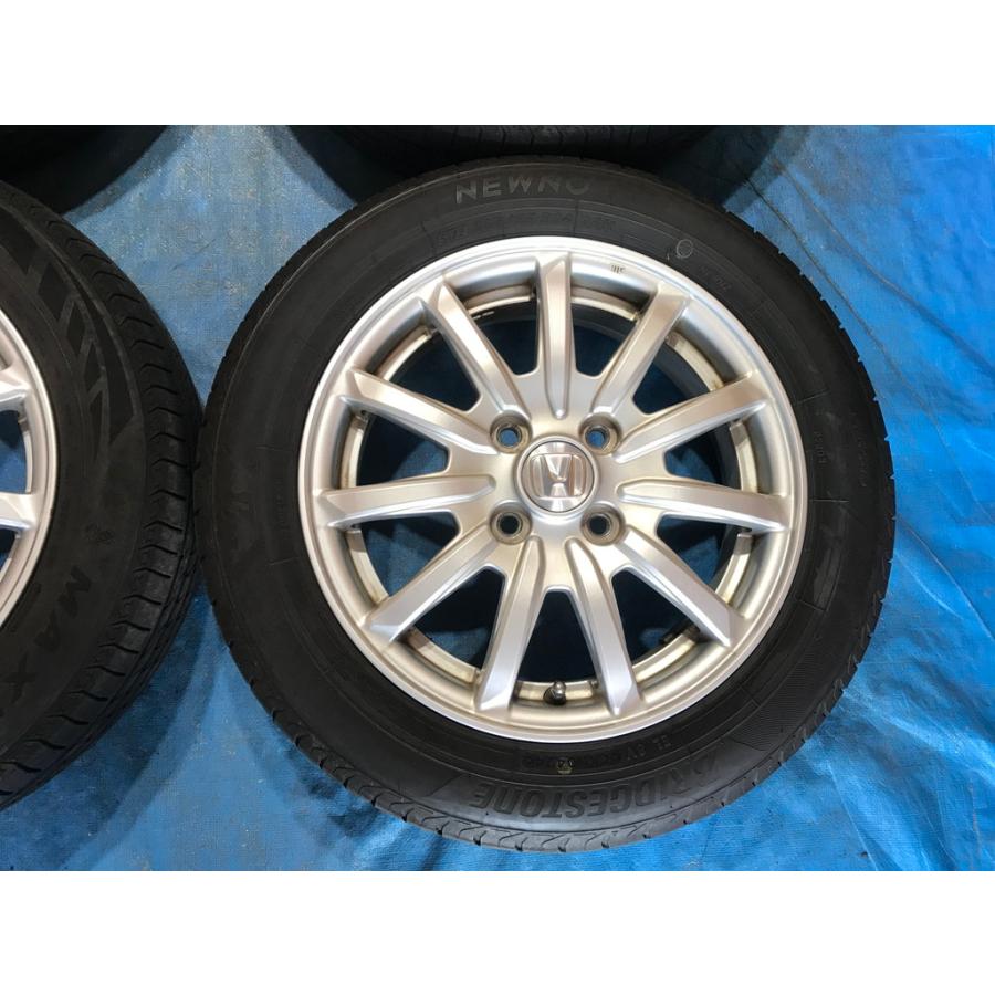 155/65R14 バリ溝タイヤ ホンダ純正 アルミ 14インチ 4.5J 4H/PCD100