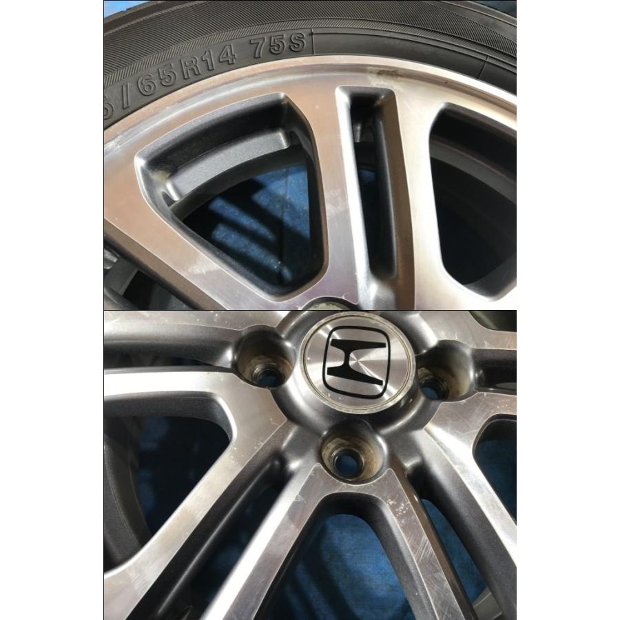 155/65R14 バリ溝タイヤ ホンダ純正 アルミ 14インチ 4.5J 4H/PCD100
