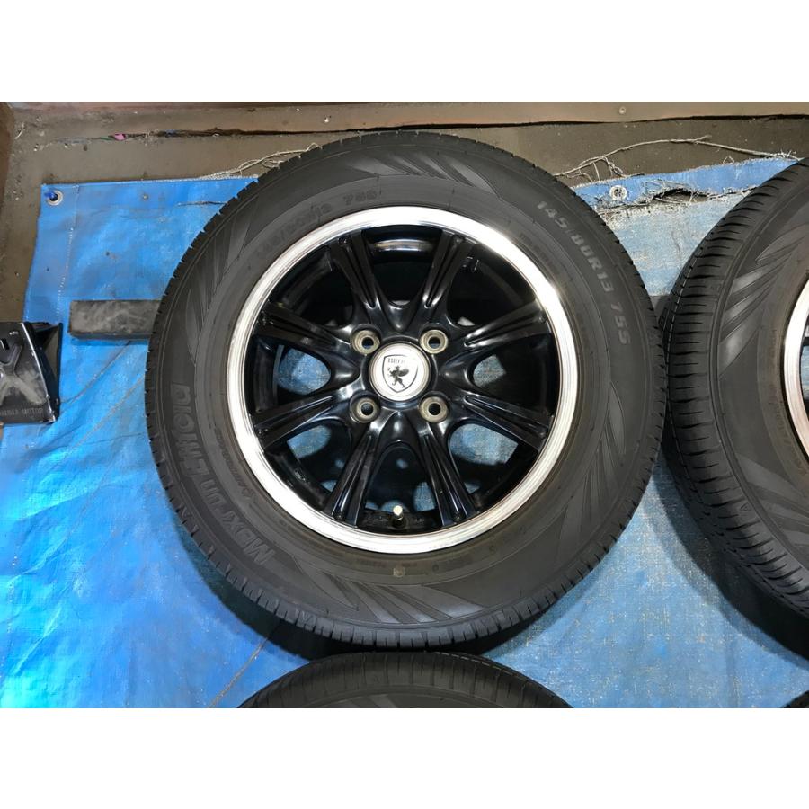 鉄チン 4穴 pcd100 13インチ4本セット ホンダ シビック バリ溝 13