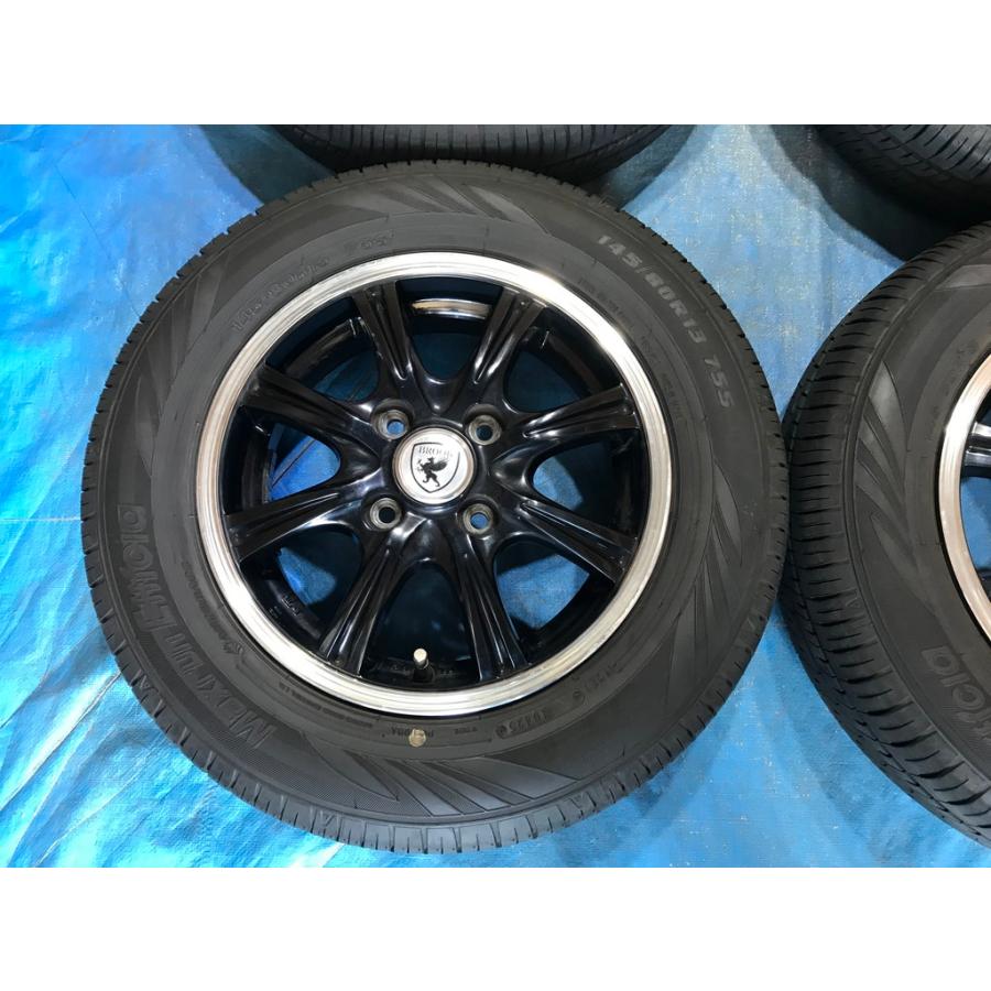 145/80R13 バリ溝タイヤ 2025年 BROOK 13インチ 4B 4H/PCD100 ET45 