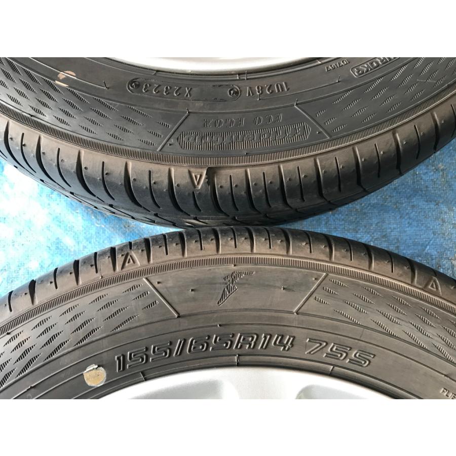 【送料無料】希少美品バリ山 ダイハツ純正14インチスタッドレス155/65R14 155/65R14 バリ溝タイヤ 2023年 ダイハツ純正 アルミ 14インチ 4.5J 4H