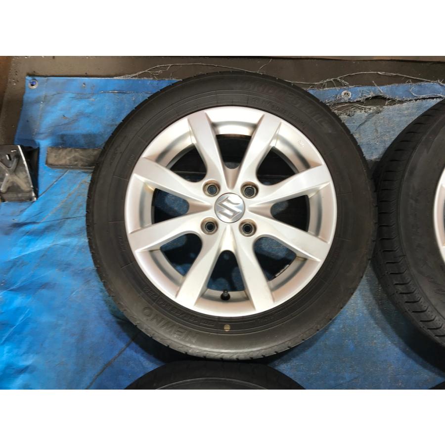 スズキ 155/65R14タイヤ 溝あり 155/65R14 バリ溝タイヤ 24年 25年 スズキ純正 アルミ 14インチ 4.5J