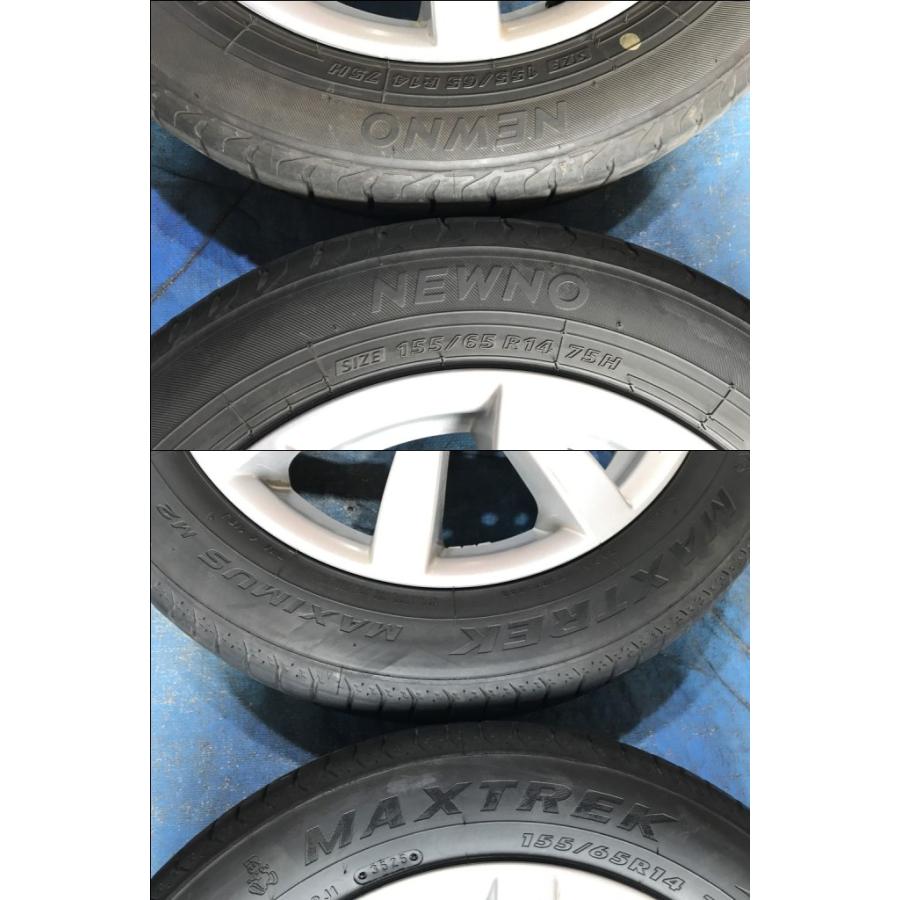 155/65R14 バリ溝タイヤ 24年 25年 スズキ純正 アルミ 14インチ 4.5J