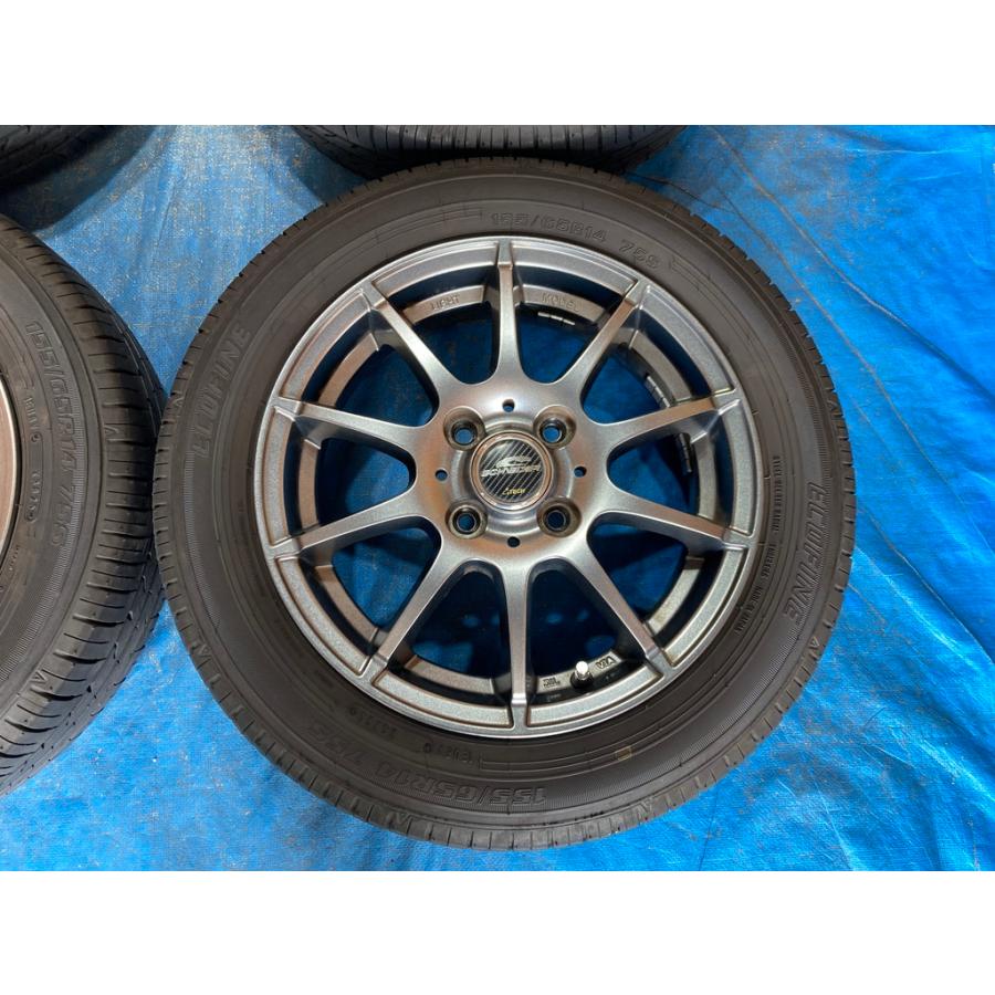 155/65R14 バリ溝タイヤ 2025年 SCHNEDER 14インチ 4.5J 4H/PCD100 