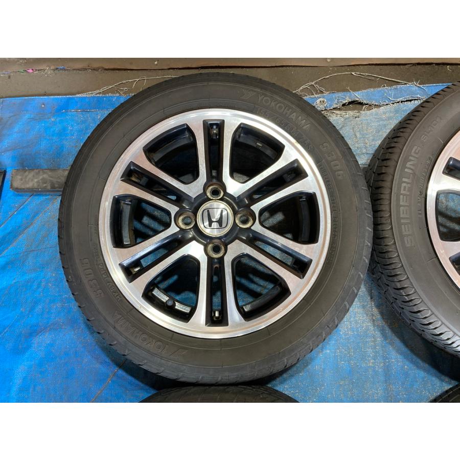 2個ARREST14x4.5Jホイールと2024年式155/65R14タイヤ 155/65R14 バリ溝タイヤ 23年 24年 ホンダ純正 アルミ 14インチ 4.5J