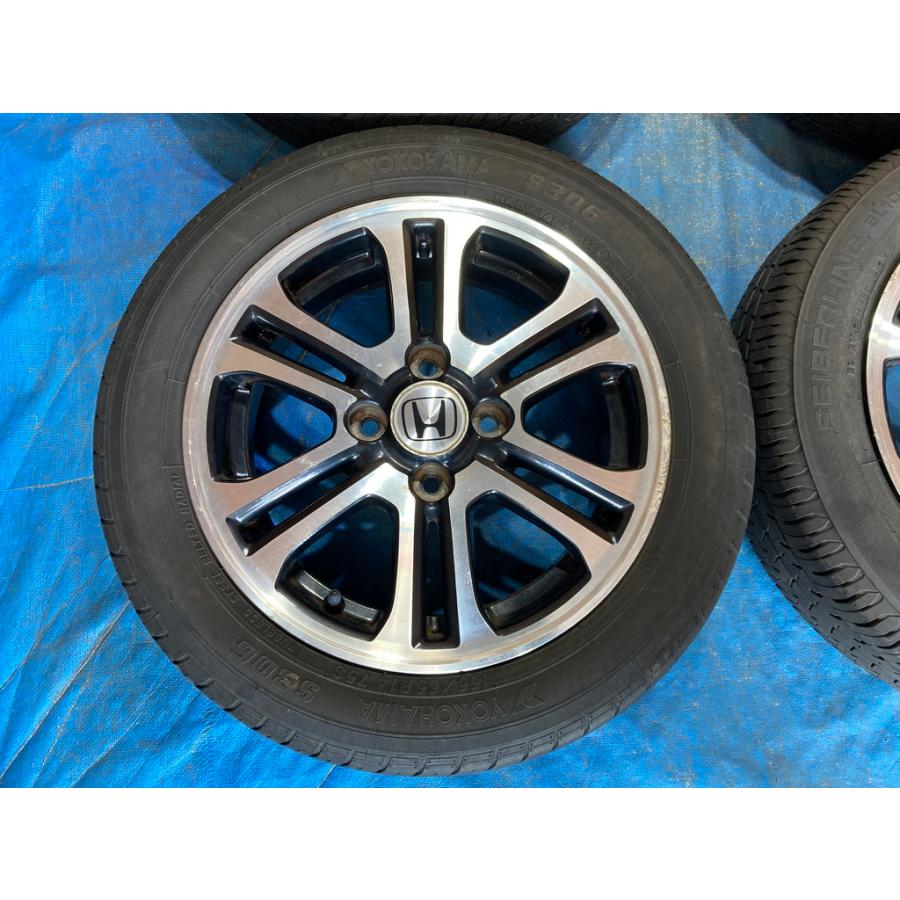 ホンダ純正 14インチ ホイールタイヤ4本セット 155/65R14 2023年 155/65R14 バリ溝タイヤ 23年 24年 ホンダ純正 アルミ 14インチ 4.5J
