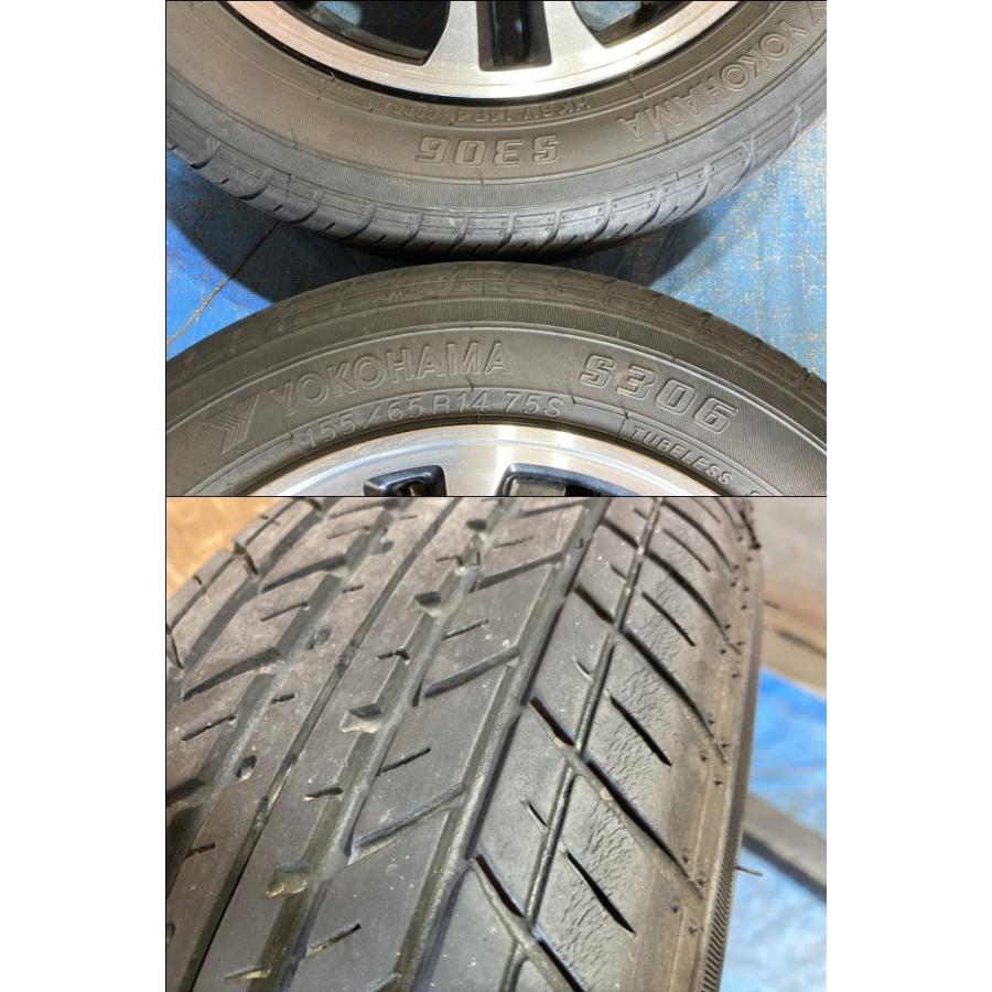 155/65R14 バリ溝タイヤ 23年 24年 ホンダ純正 アルミ 14インチ 4.5J