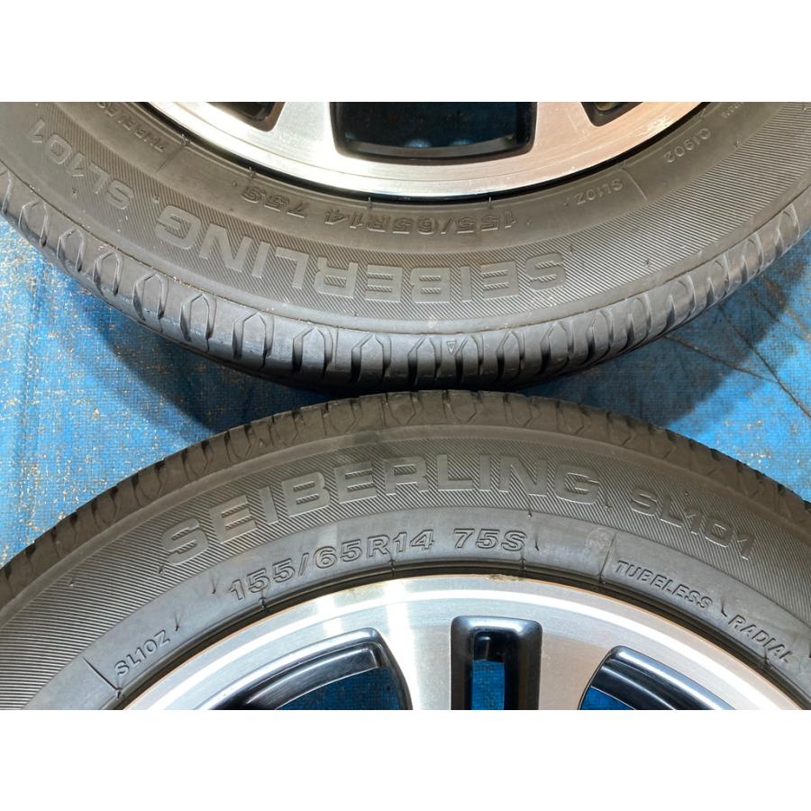 155/65R14 バリ溝タイヤ 23年 24年 ホンダ純正 アルミ 14インチ 4.5J
