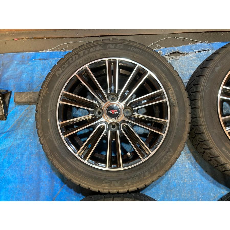 155/65R14 バリ溝冬タイヤ 24年 weds TEAD 14インチ 4.5J 4H/PCD100