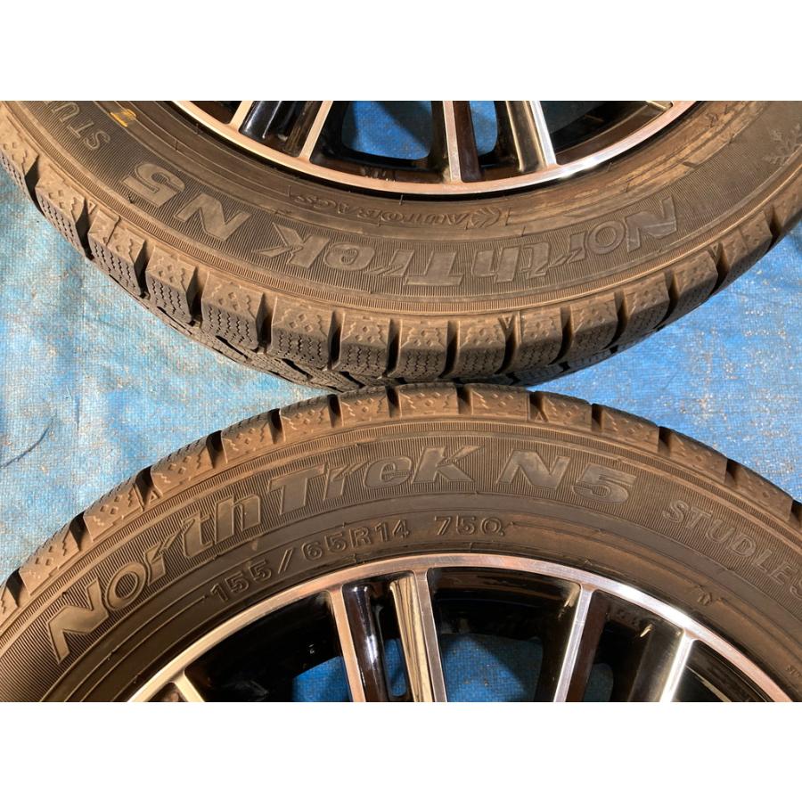 155/65R14 バリ溝冬タイヤ 24年 weds TEAD 14インチ 4.5J 4H/PCD100
