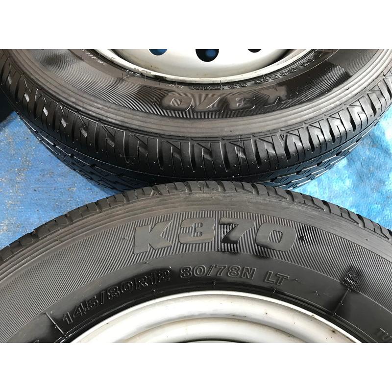 【中古】三菱純正鉄チンホイール　スタッドレス　145/80R12 80/78N LT 145/80R12 80/78N LT（6PR相当） バリ溝タイヤ 2025年 三菱純正 鉄ホイ