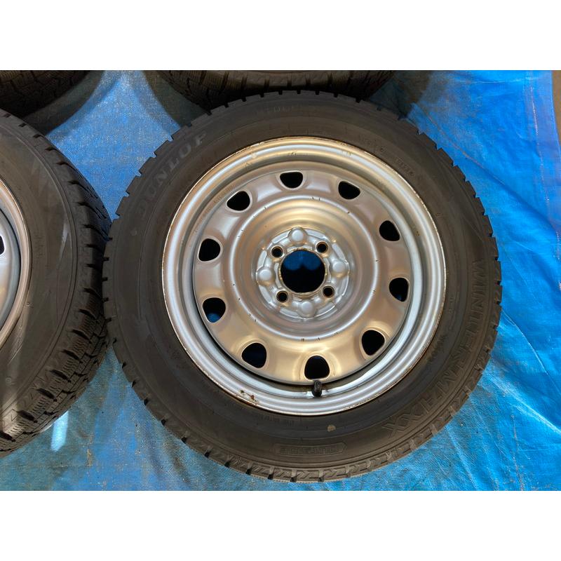 185/60R15 冬タイヤ 2023年 鉄ホイール 15インチ 5.5JJ 4H/PCD100 中古