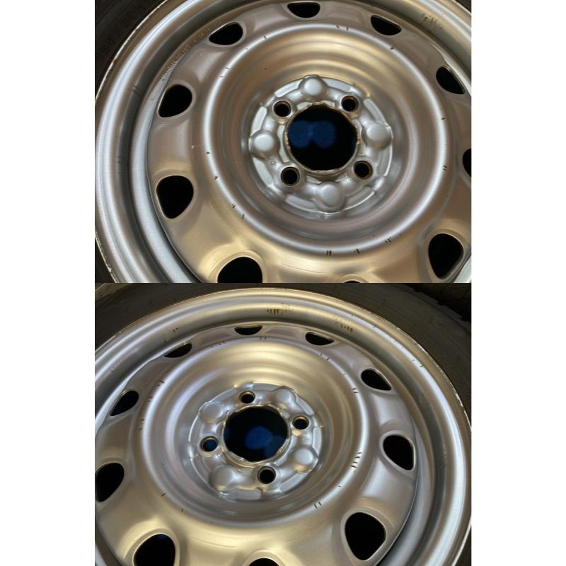 185/60R15 冬タイヤ 2023年 鉄ホイール 15インチ 5.5JJ 4H/PCD100 中古
