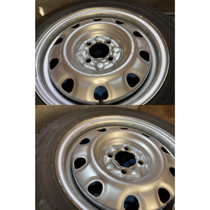 185/60R15 冬タイヤ 2023年 鉄ホイール 15インチ 5.5JJ 4H/PCD100 中古