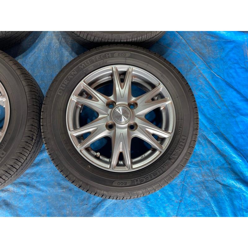 ◇中古バリ溝155/65R13ホイールセット　各種軽自動車に。 155/65R13 バリ溝タイヤ 2025年 Exceeder アルミホイール 13インチ 4.0