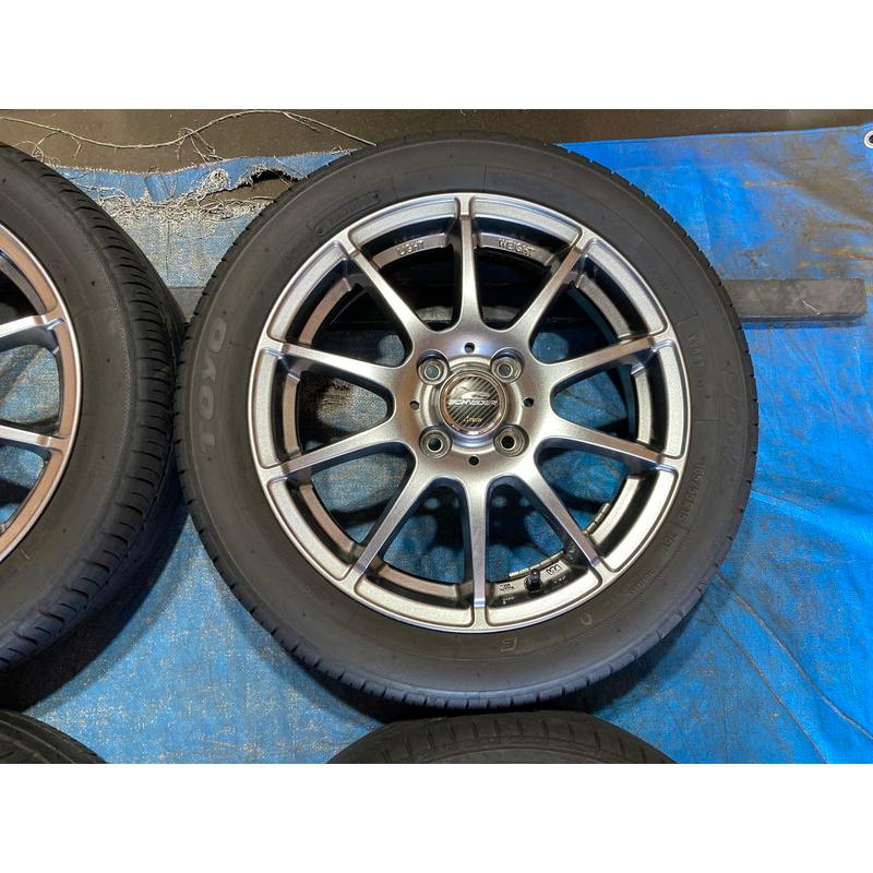 165/55R15 バリ溝タイヤ 2023年 2024年 SCHNEDER アルミホイール 15
