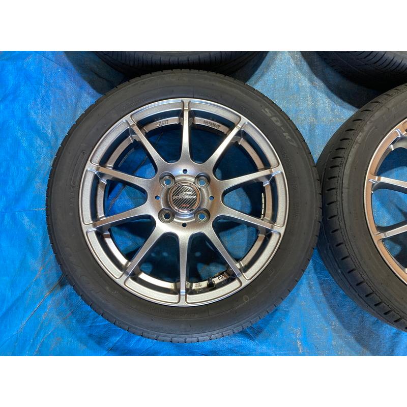 165/55R15 バリ溝タイヤ 2023年 2024年 SCHNEDER アルミホイール 15