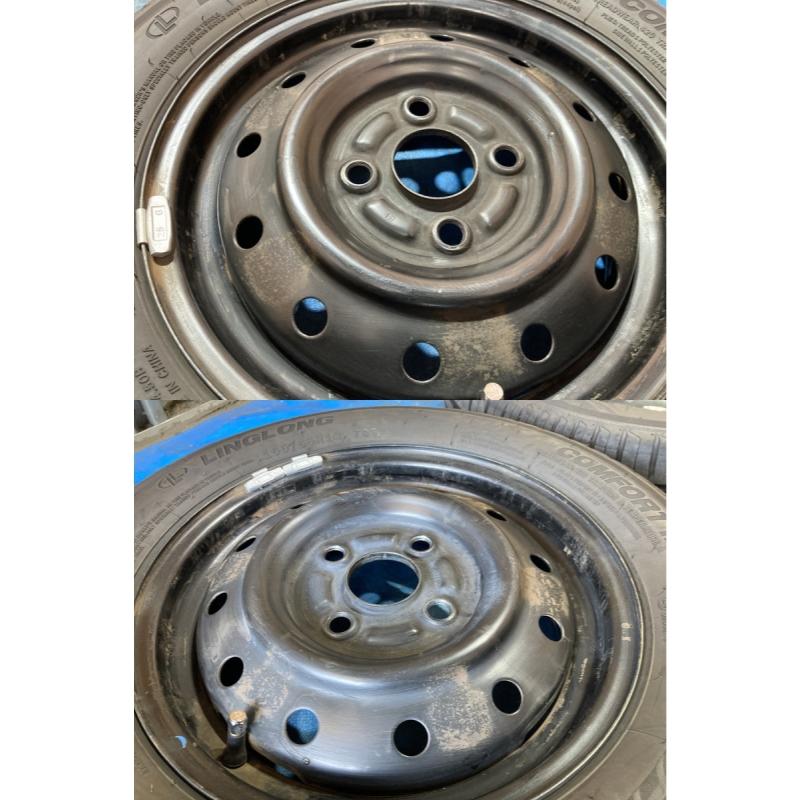 155/65R13 バリ溝タイヤ 2025年 スズキ純正 鉄ホイール 13インチ 4.0B