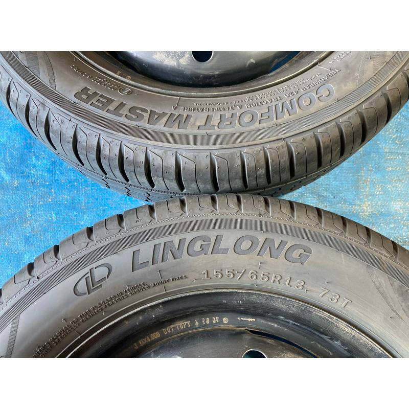 155/65R13 バリ溝タイヤ 2025年 スズキ純正 鉄ホイール 13インチ 4.0B