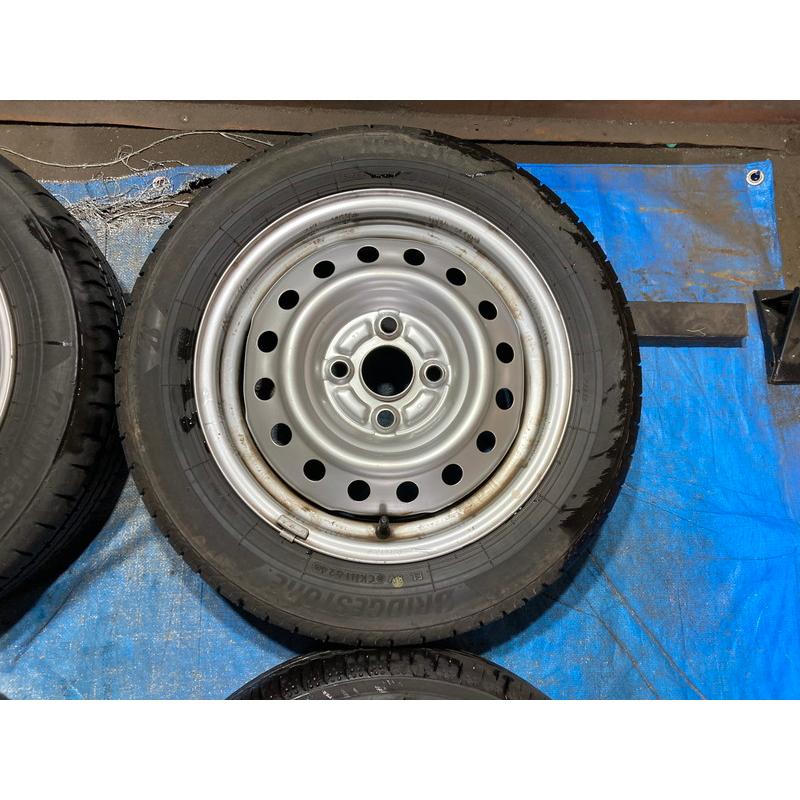 155/65R14 バリ溝タイヤ 2024年 2025年 ダイハツ純正 鉄ホイ−ル 14