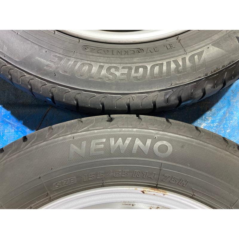 155/65R14 バリ溝タイヤ 2024年 2025年 ダイハツ純正 鉄ホイ−ル 14