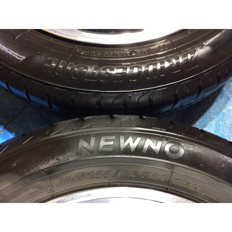 155/65R14 バリ溝国産タイヤ 2024年 ホンダ純正 アルミ 14インチ 4.5J