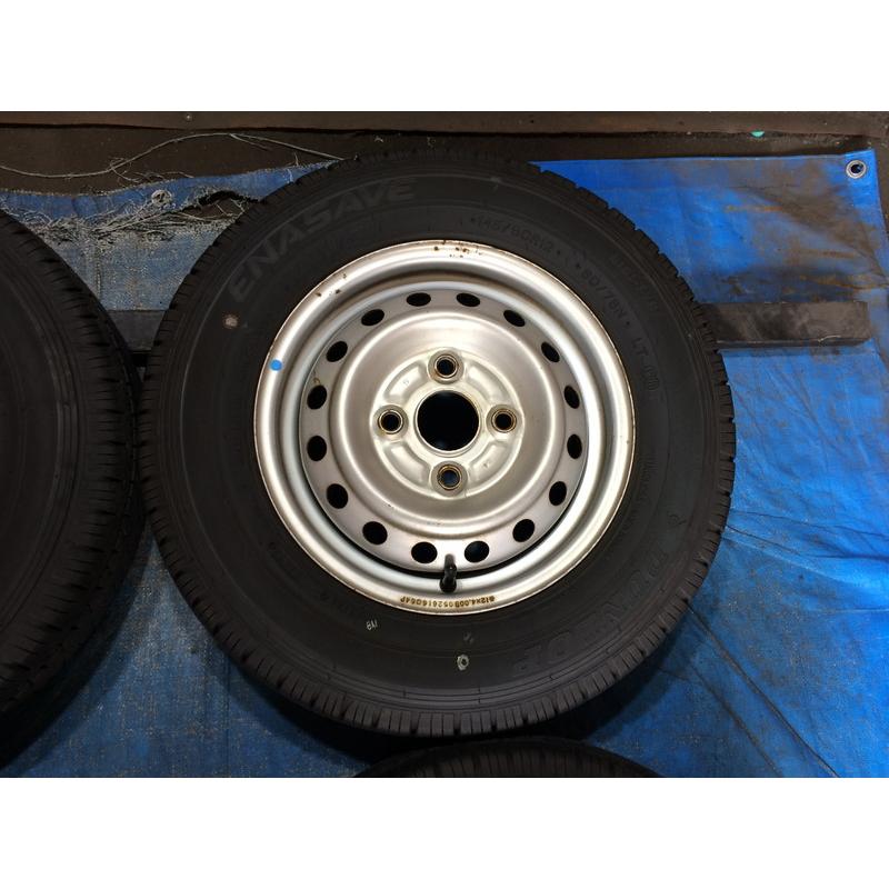 145/80R12 バリ溝タイヤ 2023年 スズキ純正 鉄ホイ−ル 12インチ 4.0B