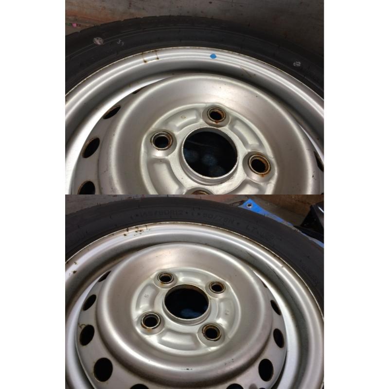 145/80R12 バリ溝タイヤ 2023年 スズキ純正 鉄ホイ−ル 12インチ 4.0B