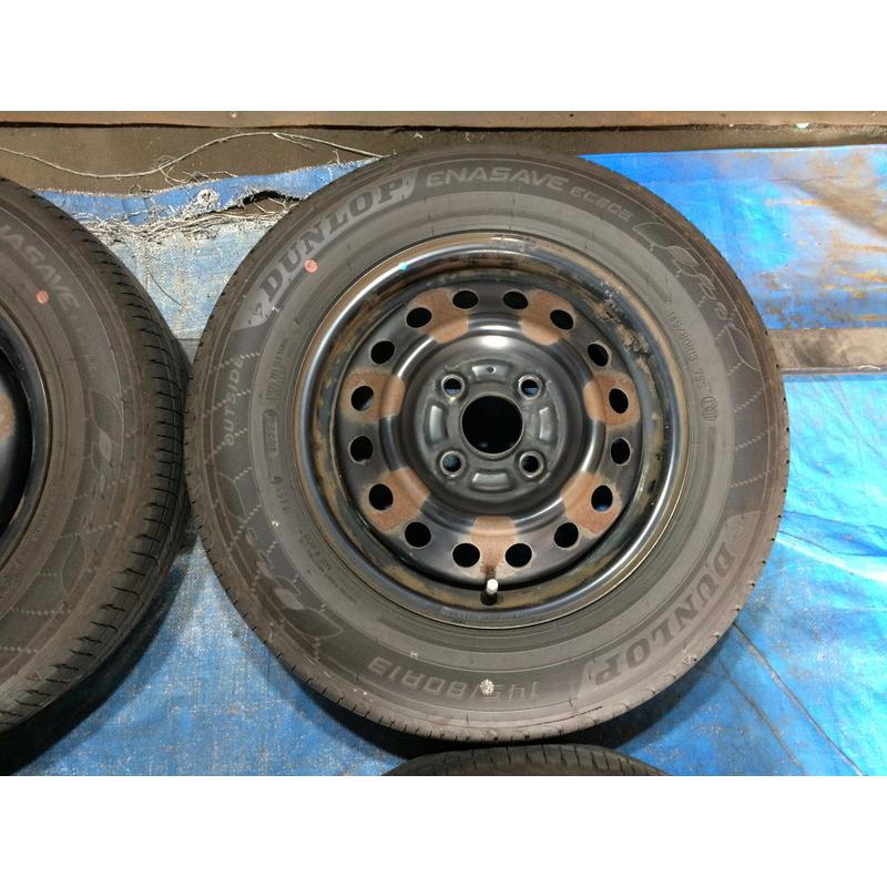 145/80R13 バリ溝タイヤ 2026年 スズキ純正 鉄ホイ−ル 13インチ 4.0B