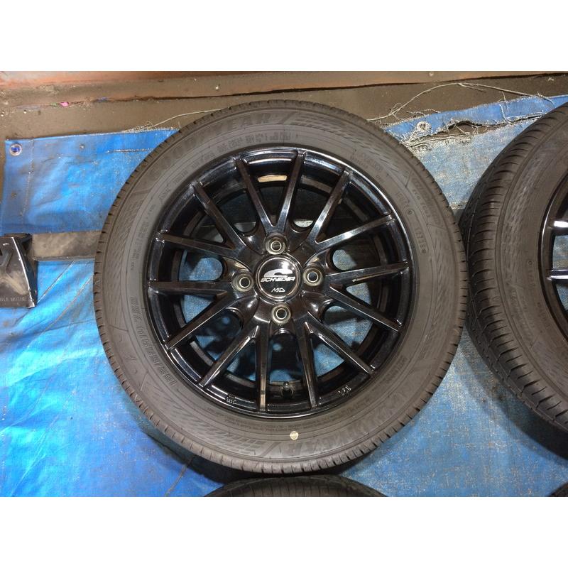 155/65R14 バリ溝タイヤ 2025年 SCHNEDER MID アルミホイール 14インチ