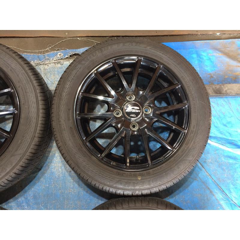 155/65R14 バリ溝タイヤ 2025年 SCHNEDER MID アルミホイール 14インチ