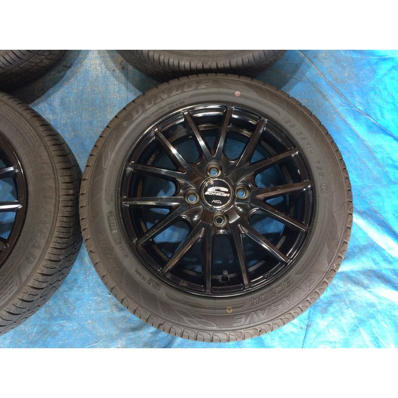 155/65R14 バリ溝タイヤ 2025年 SCHNEDER MID アルミホイール 14インチ