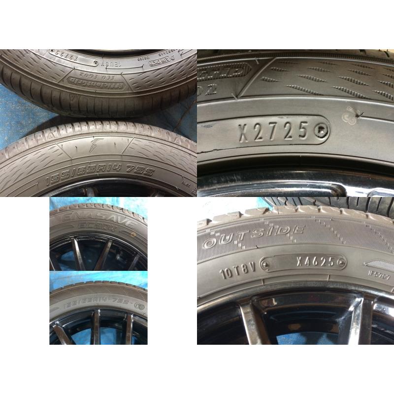155/65R14 バリ溝タイヤ 2025年 SCHNEDER MID アルミホイール 14インチ