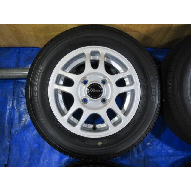 GRASS 12インチ アルミホイール ブリヂストン 145/80R12 4本 GIRO 12-4.5J 4H/100 ET43 +BRIDGESTONE 145/80R12 145R12 LT 6PR