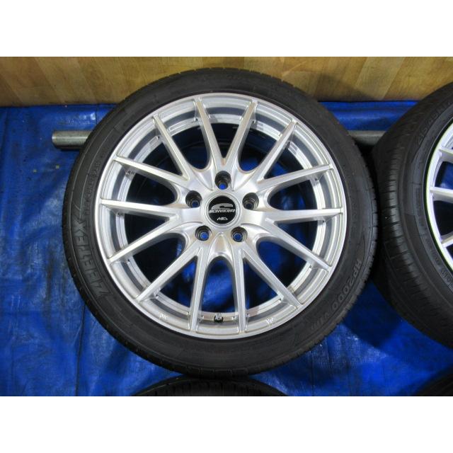 美品 SCHNEIDER 17-7J 5H/114.3 ET48 + 215/45R17 中古4本！アクセラ