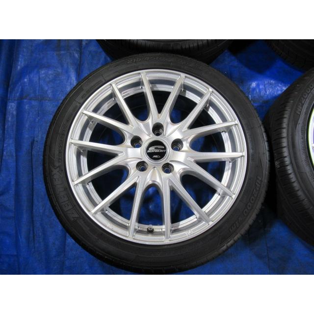美品 SCHNEIDER 17-7J 5H/114.3 ET48 + 215/45R17 中古4本！アクセラ 