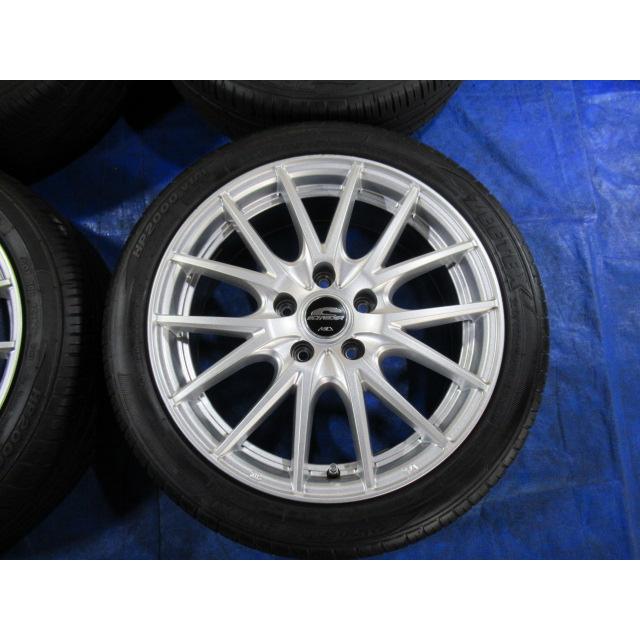 美品 SCHNEIDER 17-7J 5H/114.3 ET48 + 215/45R17 中古4本！アクセラ 
