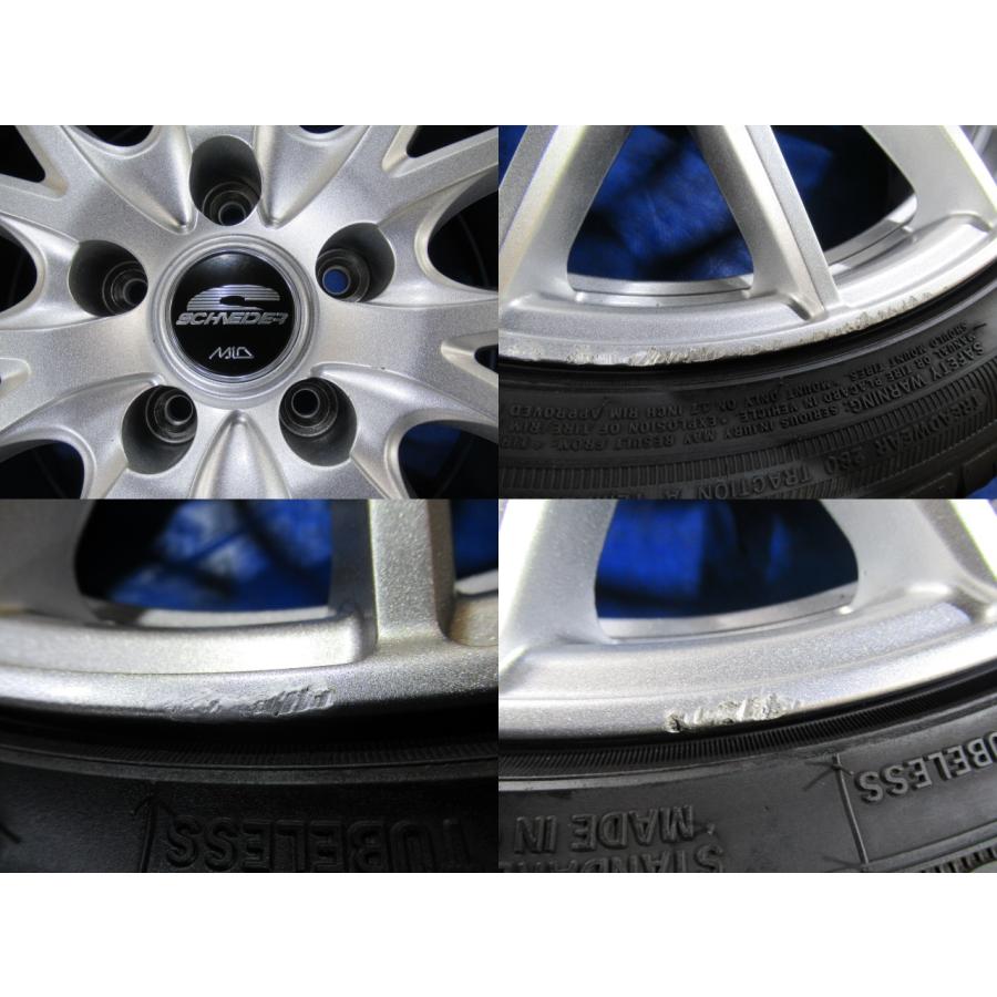 美品 SCHNEIDER 17-7J 5H/114.3 ET48 + 215/45R17 中古4本！アクセラ