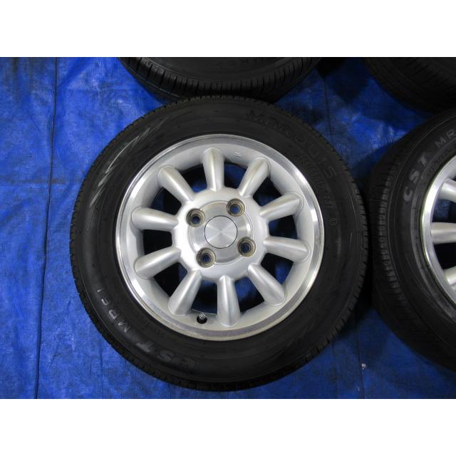 千葉県【155/65R/13】スズキ純正4本、パレット、ワゴンR、ラパン、アルト スズキ ラパン純正 13-4B 4H/100 ET45 + MARQUIS 155/65R13 中古4本