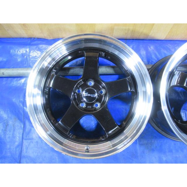 歪み点検済み！深リム！希少！STEALTH RACING 17-8J 5H/100 ET40 中古2 