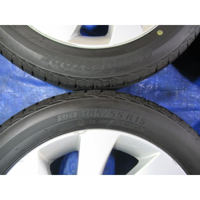 トヨタ純正 15-6J 4H/100 ET40 + BRIDGESTONE 185/55R15 2022年製 
