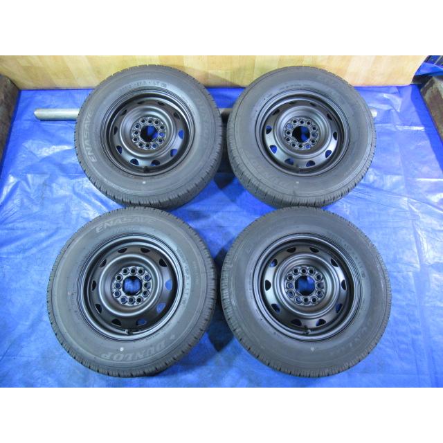 マッドブラック！ 鉄ホイール 13-4.5B 4H/100 ET40 + DUNLOP 165R13 