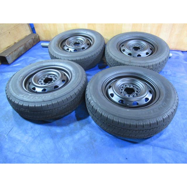 マッドブラック！ 鉄ホイール 13-4.5B 4H/100 ET40 + DUNLOP 165R13 