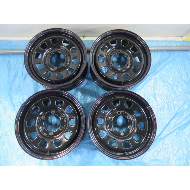 歪みチェック済 ゴムバルブ新品交換済！デイトナ 鉄ホイール 16-6.5J 