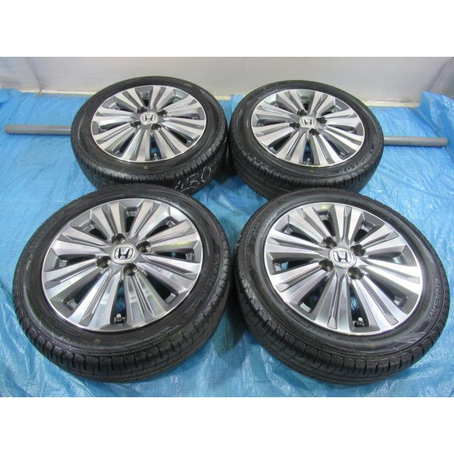 ホンダ純正 14-4.5J 4H/100 ET45 + DUNLOP 165/55R14 2023年製！中古4