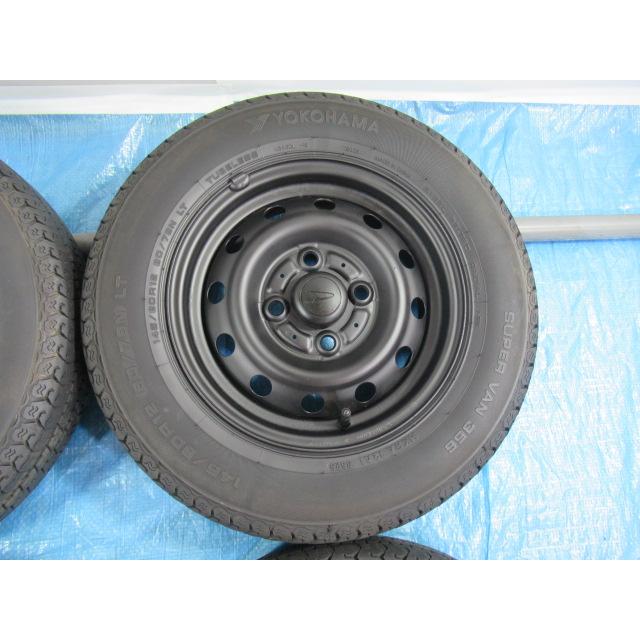 鉄ホイール ダイハツ純正 12-4B 4H/100 ET40 + YK 145/80R12 80/78 NLT