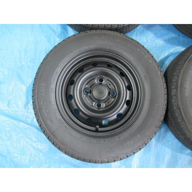 鉄ホイール ダイハツ純正 12-4B 4H/100 ET40 + YK 145/80R12 80/78 NLT