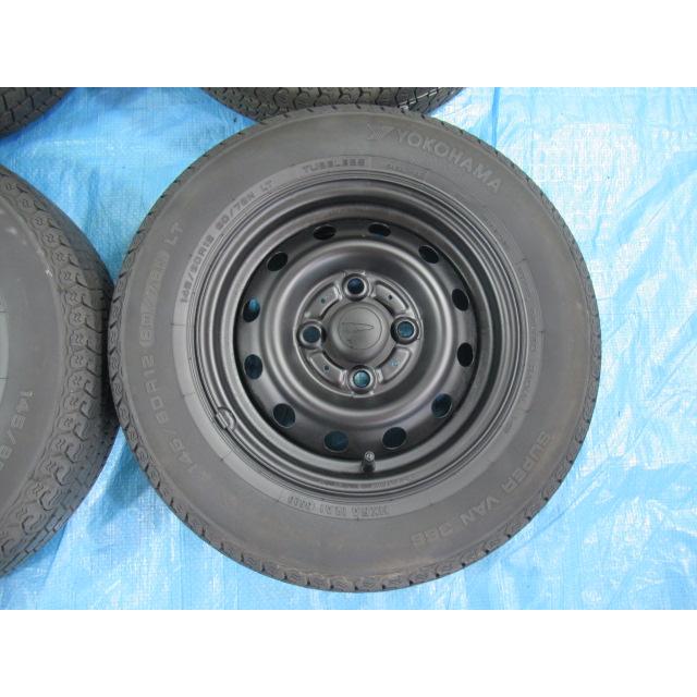 鉄ホイール ダイハツ純正 12-4B 4H/100 ET40 + YK 145/80R12 80/78 NLT
