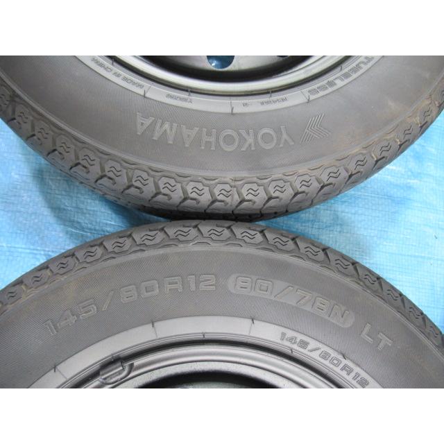 鉄ホイール ダイハツ純正 12-4B 4H/100 ET40 + YK 145/80R12 80/78 NLT